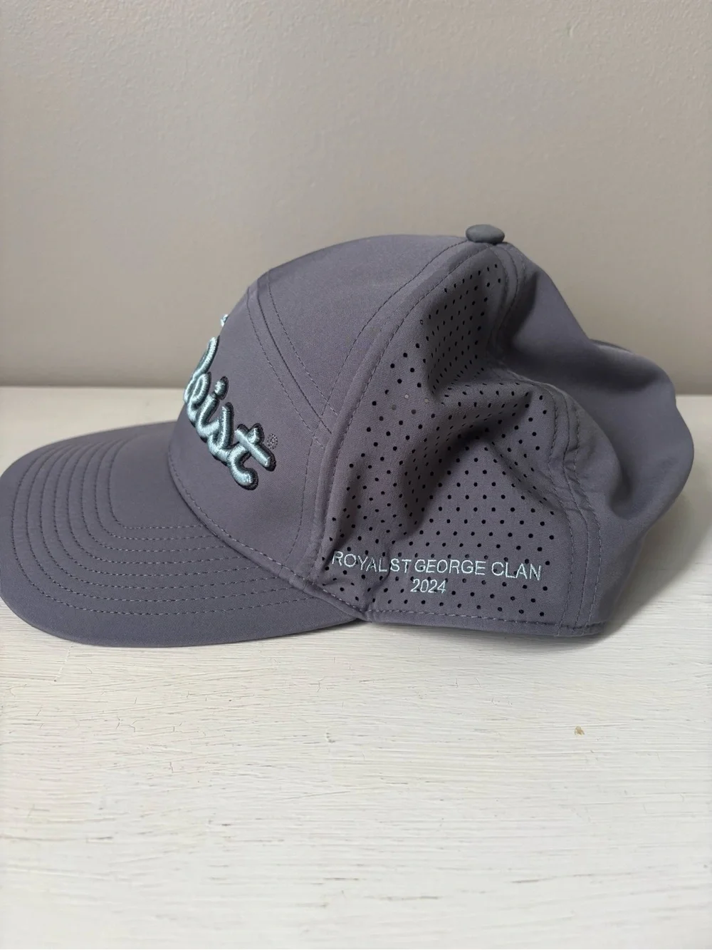 Titleist Gray Hat with Light Blue Script Logo